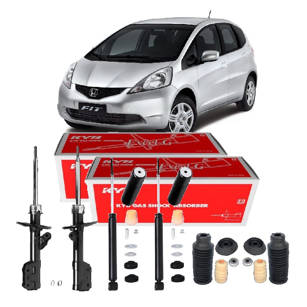 KIT 4 AMORTECEDORES KAYABA C/ KITS HONDA FIT 2003 ATÉ 2008 em Oferta na Shopee