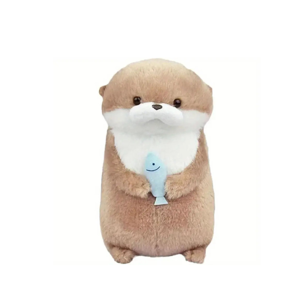 Brinquedo de Pelúcia Mini Lontra com Peixe – Fofo e Divertido para Crianças