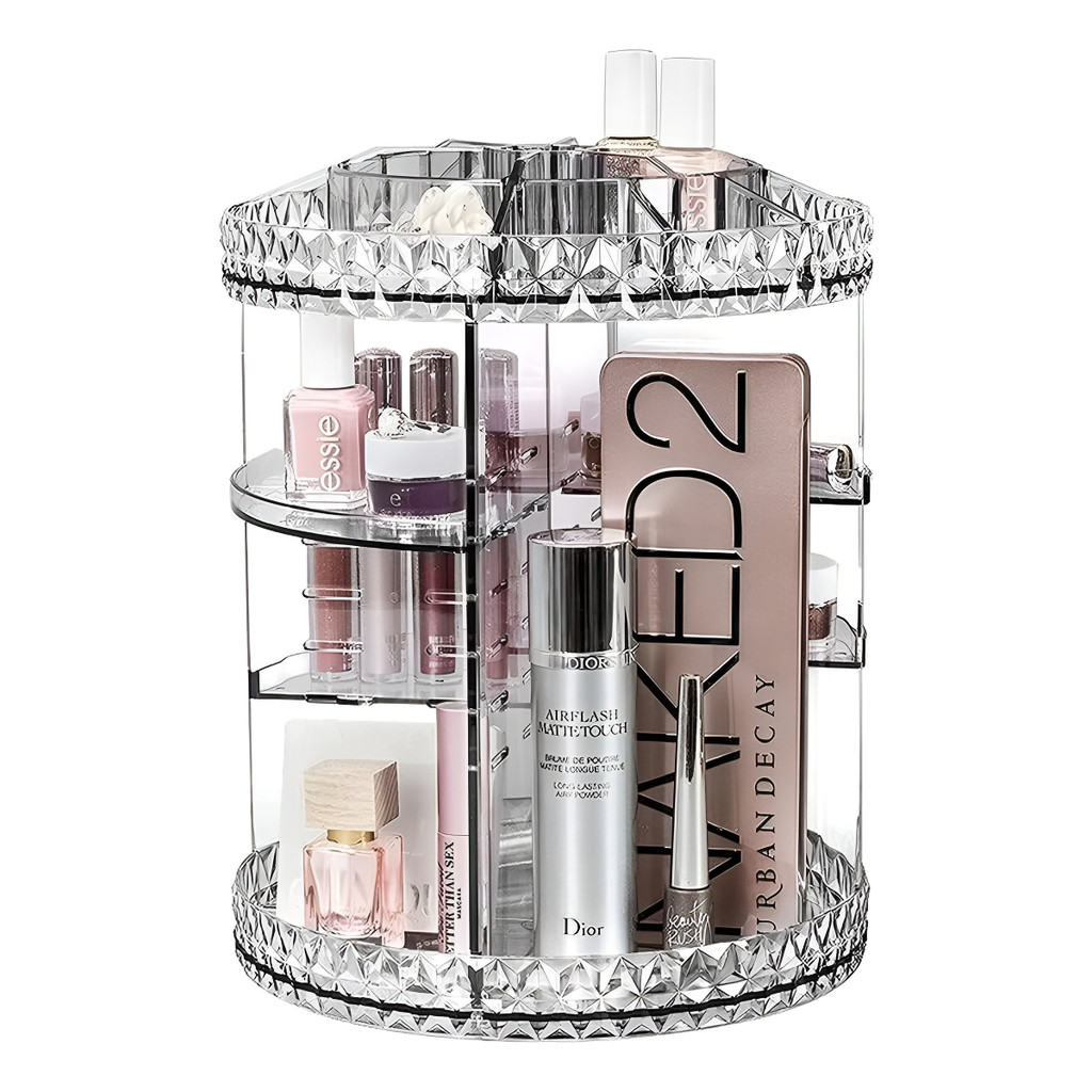 Organizador De Maquiagem Giratório 360 Multiuso Acrílico Branco em Oferta na Shopee