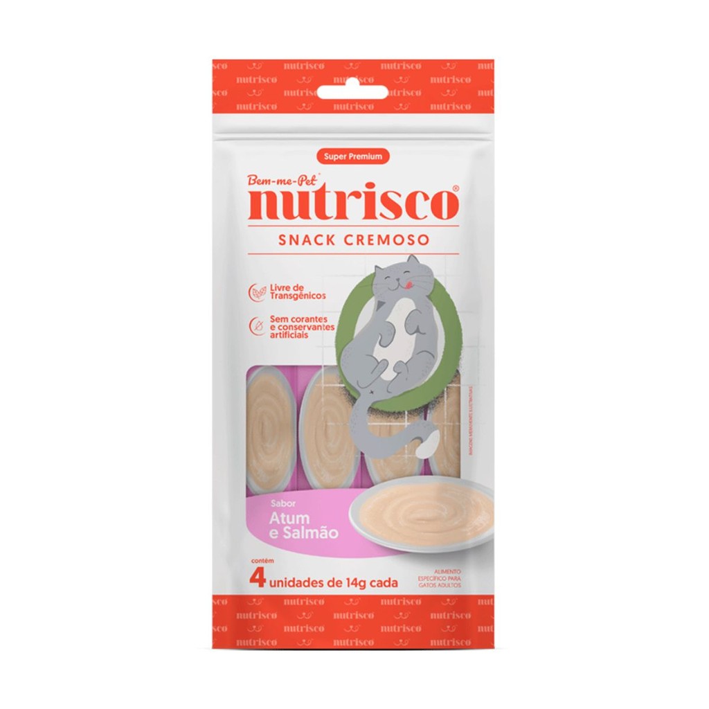 Petisco Para Gatos Snack Nutrisco Cremoso Atum e Salmão 56G Super Premium