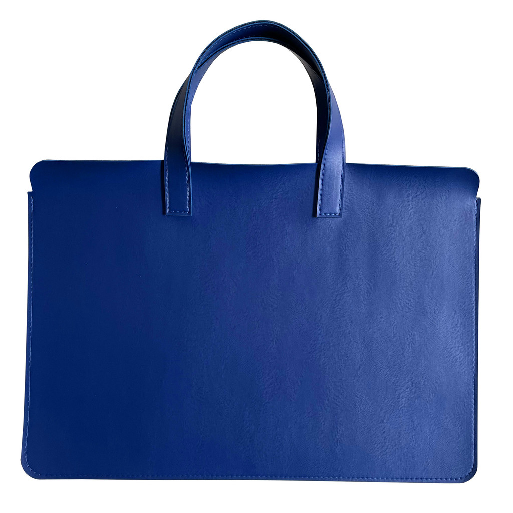 Sacola com Alça Pasta Maleta Para Notebook Couro Azul