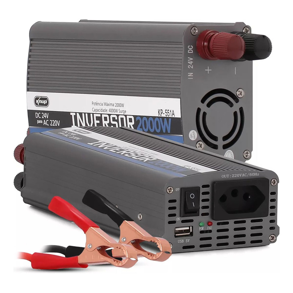 Inversor Tensão 2000w 24v Para 220v Veicular 50hz