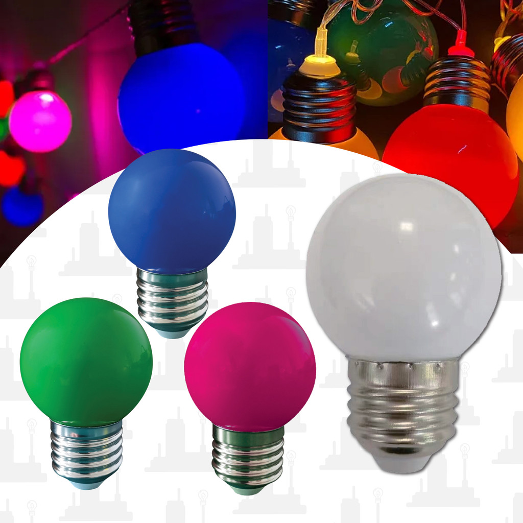 kit 10un / 20un / 30un lampada led bolinha g-45 1.5w/4w 3000K 6500K Verde, Rosa, Azul LED FACTORY