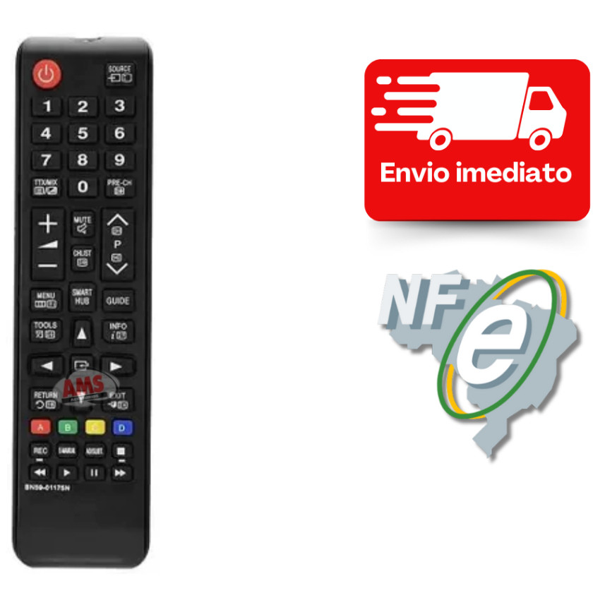 Controle Remoto TV Samsung Smart Hub Universal com Botão Smart LE-7028