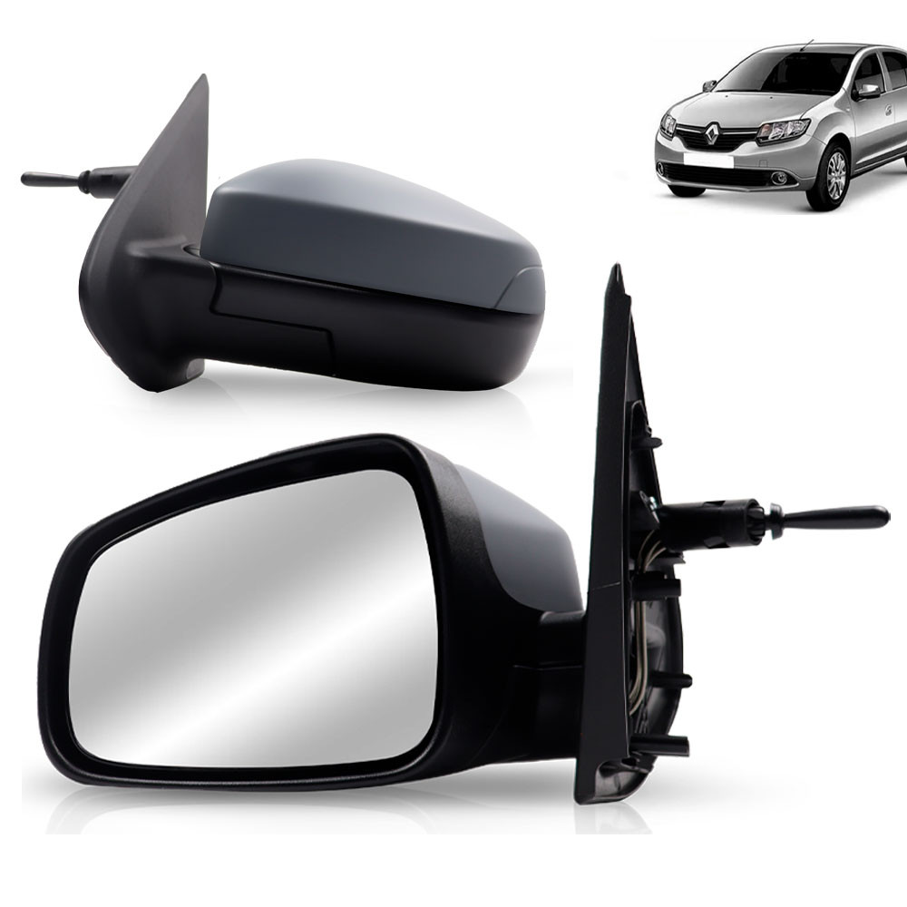 Retrovisor Logan Sandero 2015 2016 2017 2018 2019 Manual em Oferta na Shopee