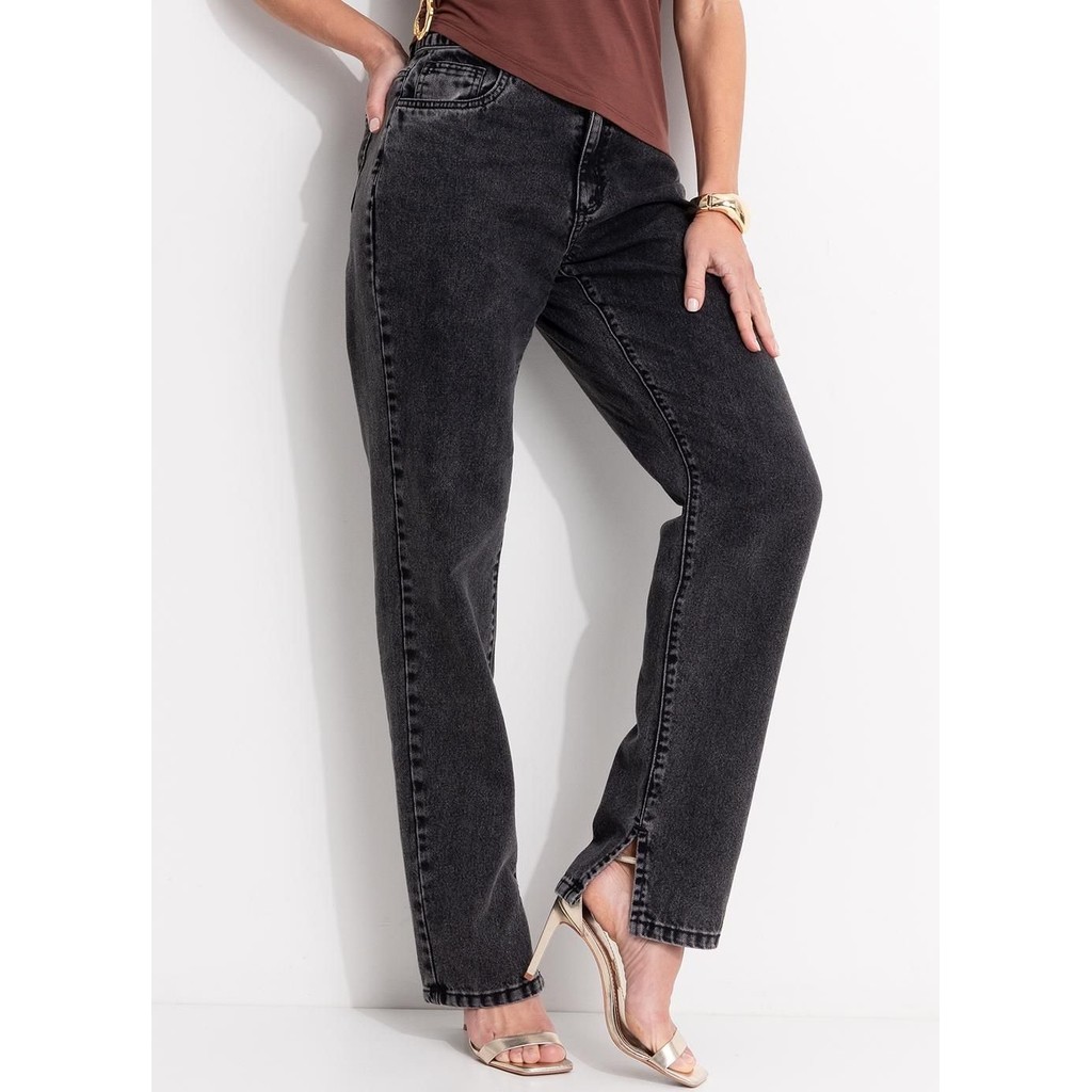 Calça Em Jeans  Preto Quintess em Oferta na Shopee