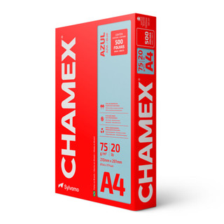 Papel sulfite A4 75g Azul 210x297 com 500 folhas Colors Chamex