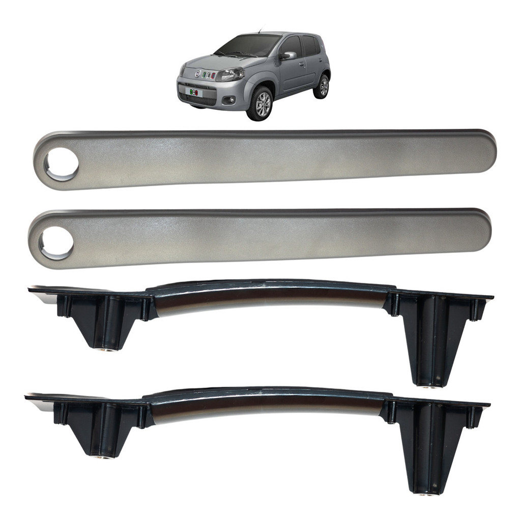 Par Suporte Puxador e Par Moldura Manual com furo Uno Vivace 4 Portas Dianteiro