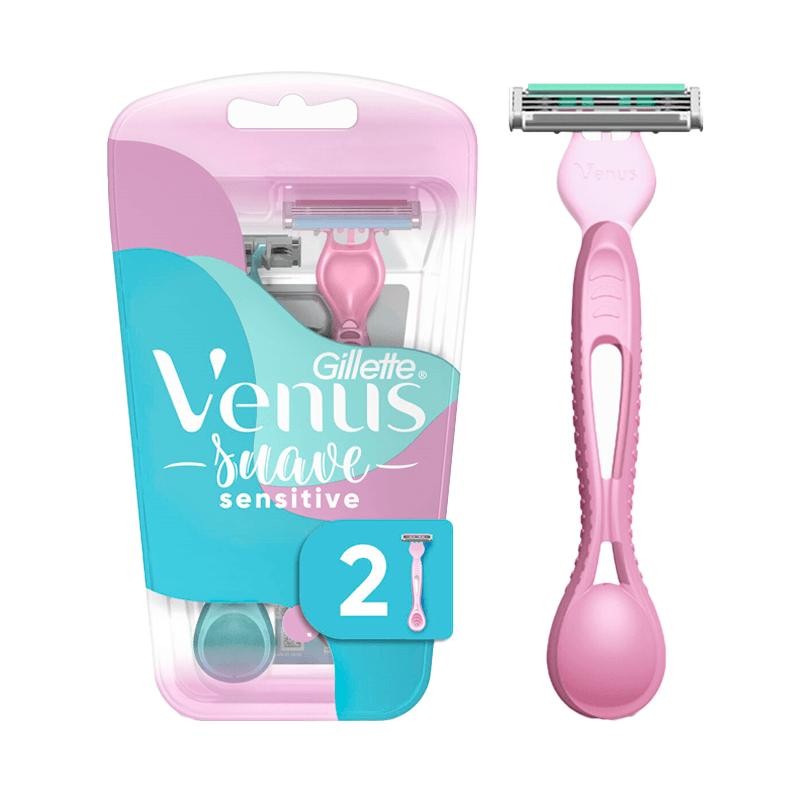 Aparelho de Depilar Gillette Venus Suave Sensitive 2 Unidades em Oferta na Shopee