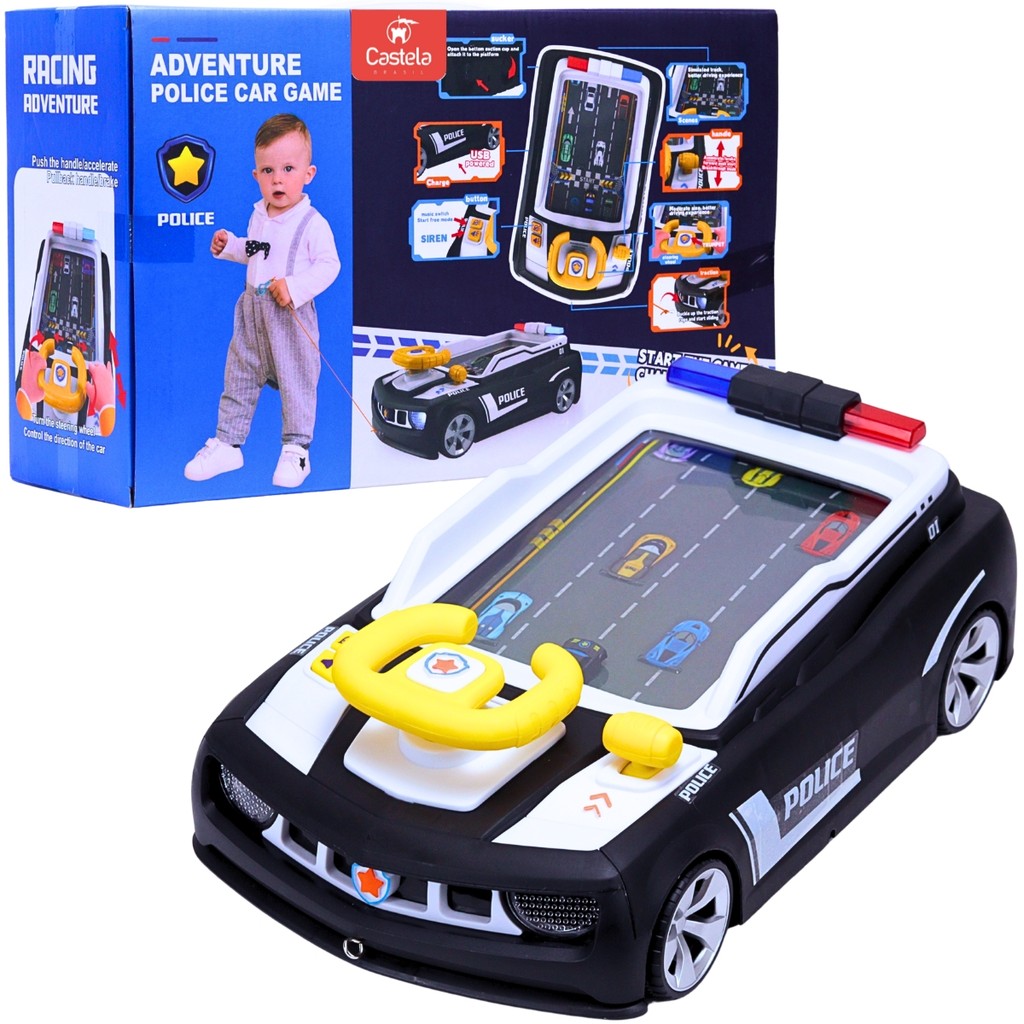 Carrinho Infantil De Direção Policial Simulador Som E Luz Castela em Oferta na Shopee