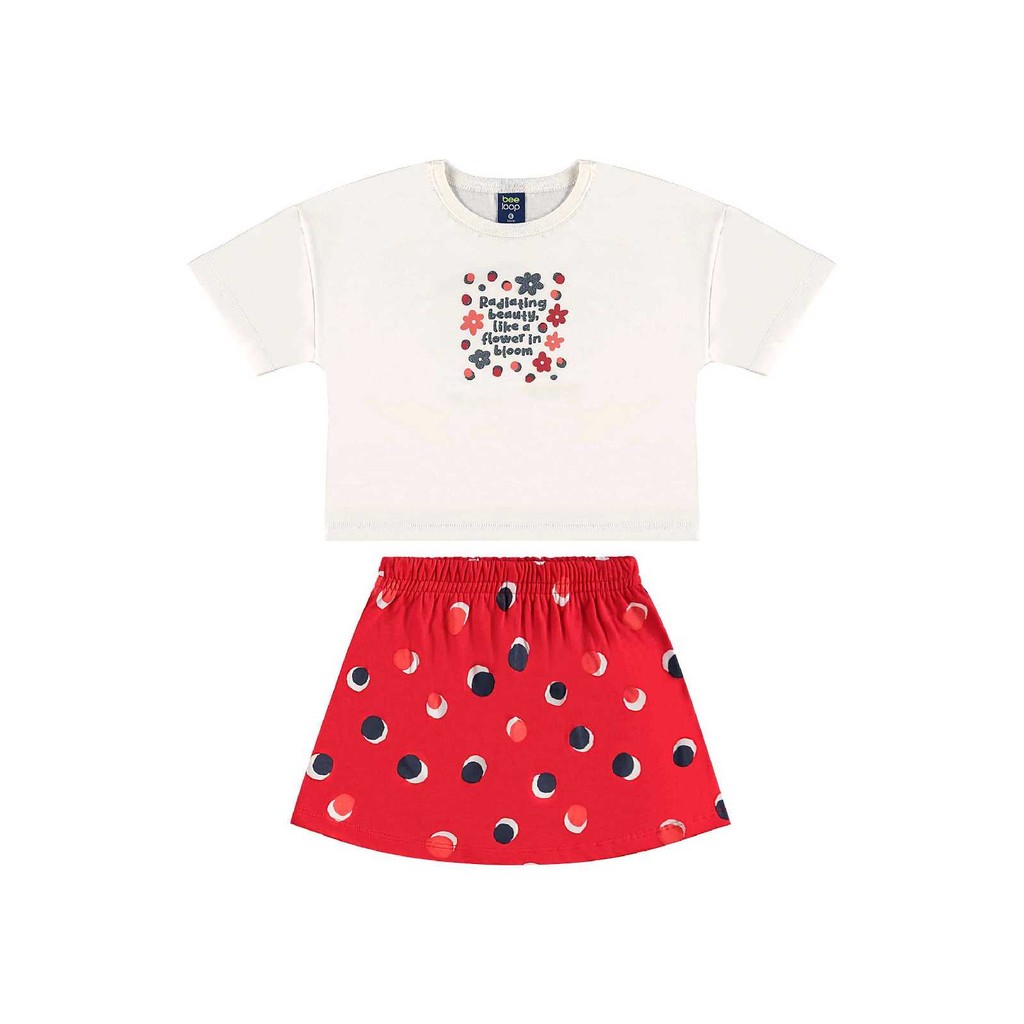 Conjunto Cropped e Short-Saia Bee Loop em Oferta na Shopee