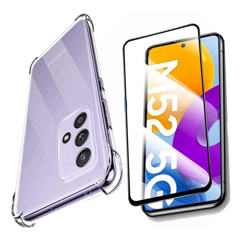 Capa Capinha Anti Impacto Compatível Com Galaxy M52 E/OU Película 3D Vidro Temperado