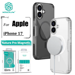 Nillkin Nature Pro Capa Magnética Para iPhone 17 Ultrafina Luxuosa Macia TPU Transparente Airbag Traseira À Prova De Cho