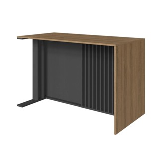 Mesa Escrivaninha Office 120cm Ripada Mel/Grafite Prolar MS8020 - Faema Móveis em Oferta na Shopee