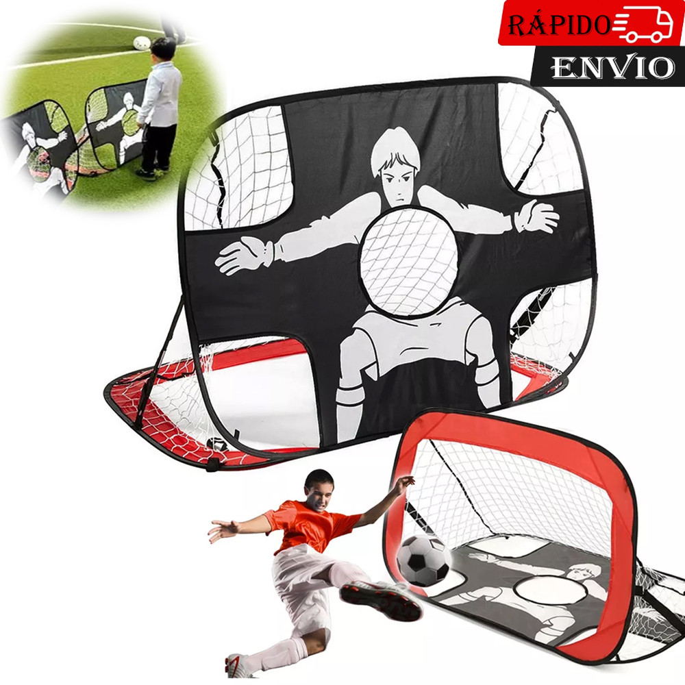 Vermelho Gol de futebol para crianças portátil dobrável design de dupla finalidade quintal e treinamento de futebol