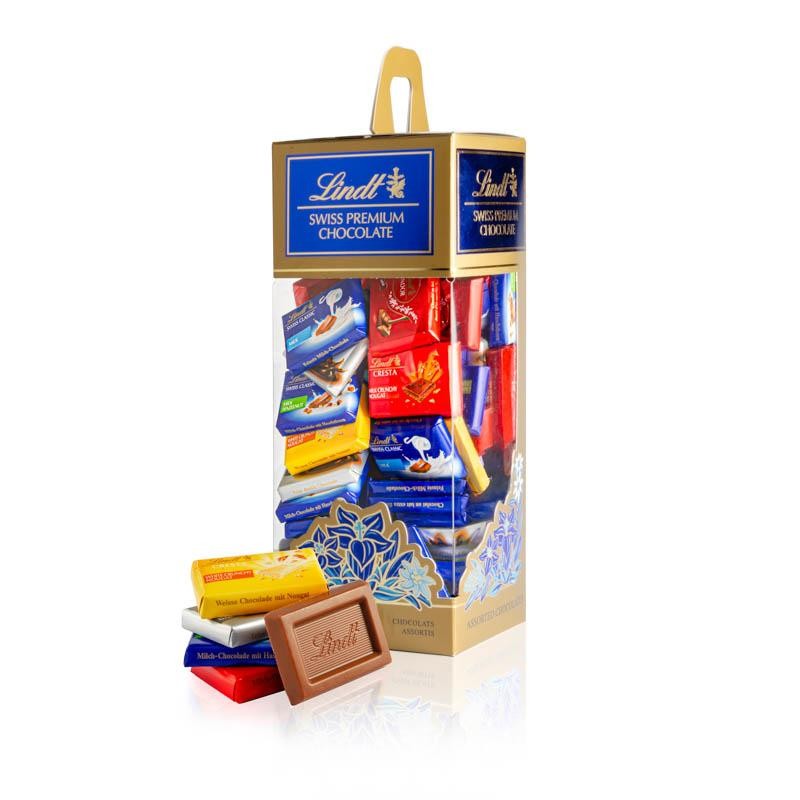 Caixa de Chocolates Lindt Tubo Napolitains Sortidos 500G em Oferta na Shopee