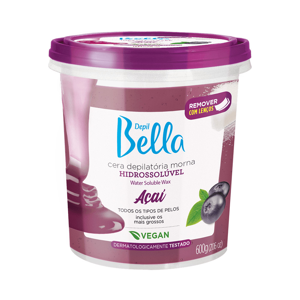Cera Depil Bella Hidrossolúvel Açaí 600g