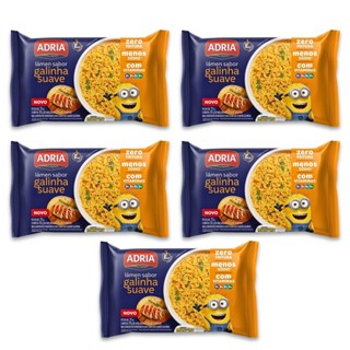 Kit 5un Macarrão Inst 75G Lámen Galinha Suave Minions Adria em Oferta na Shopee