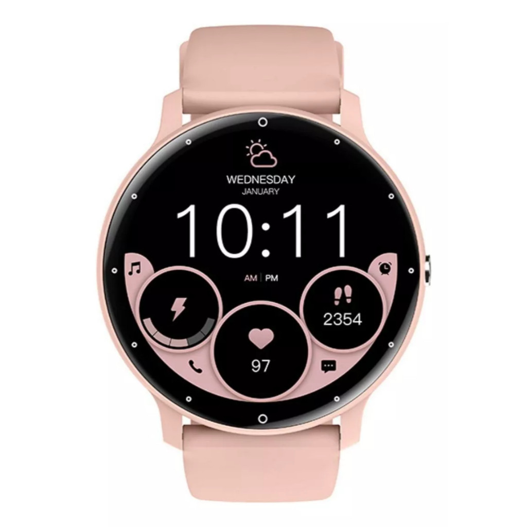 Smartwatch Relógio Peje Redondo Zw02 / Band 1 Rosa Para Feminino e Masculino Prova DÁgua IP68 2METRO