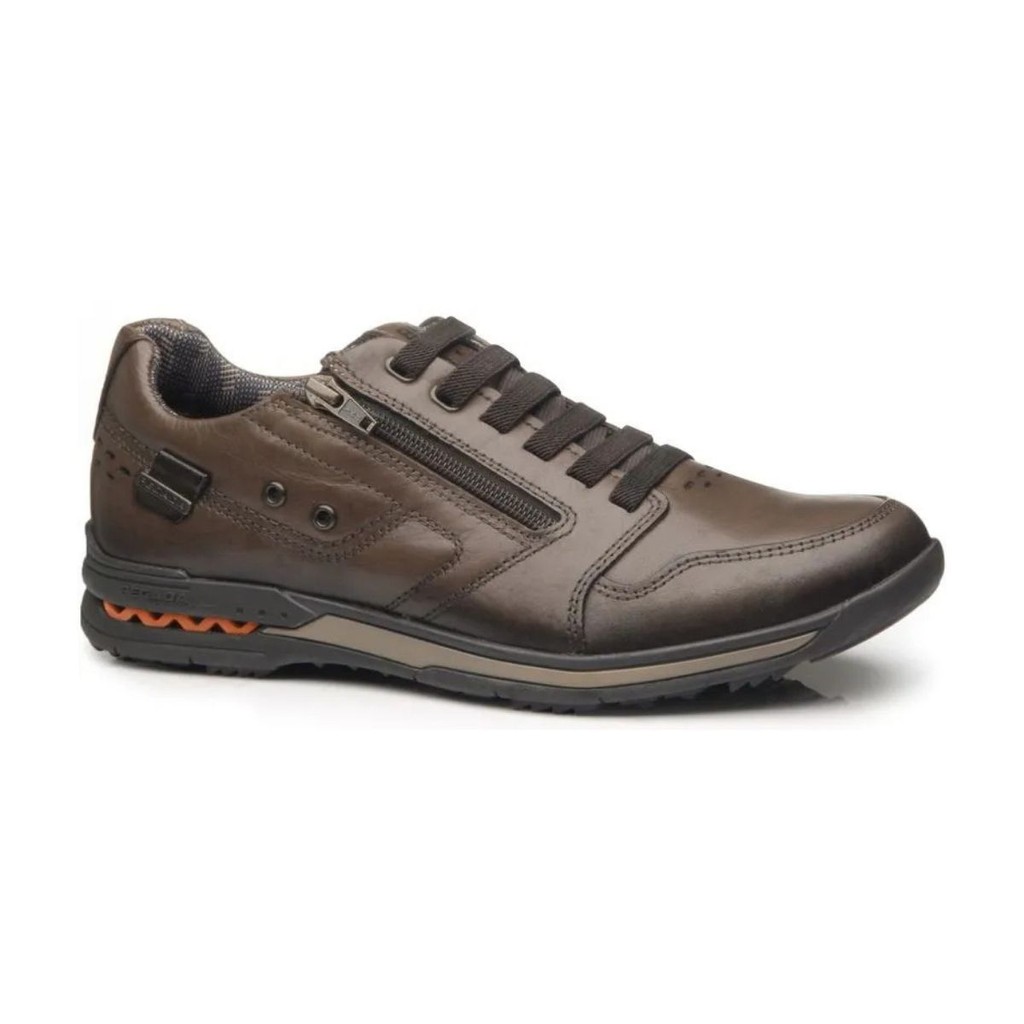 Sapatênis Pegada Gold Masculino Couro Zíper Original 1148 Sapato Social Amortech Confortável