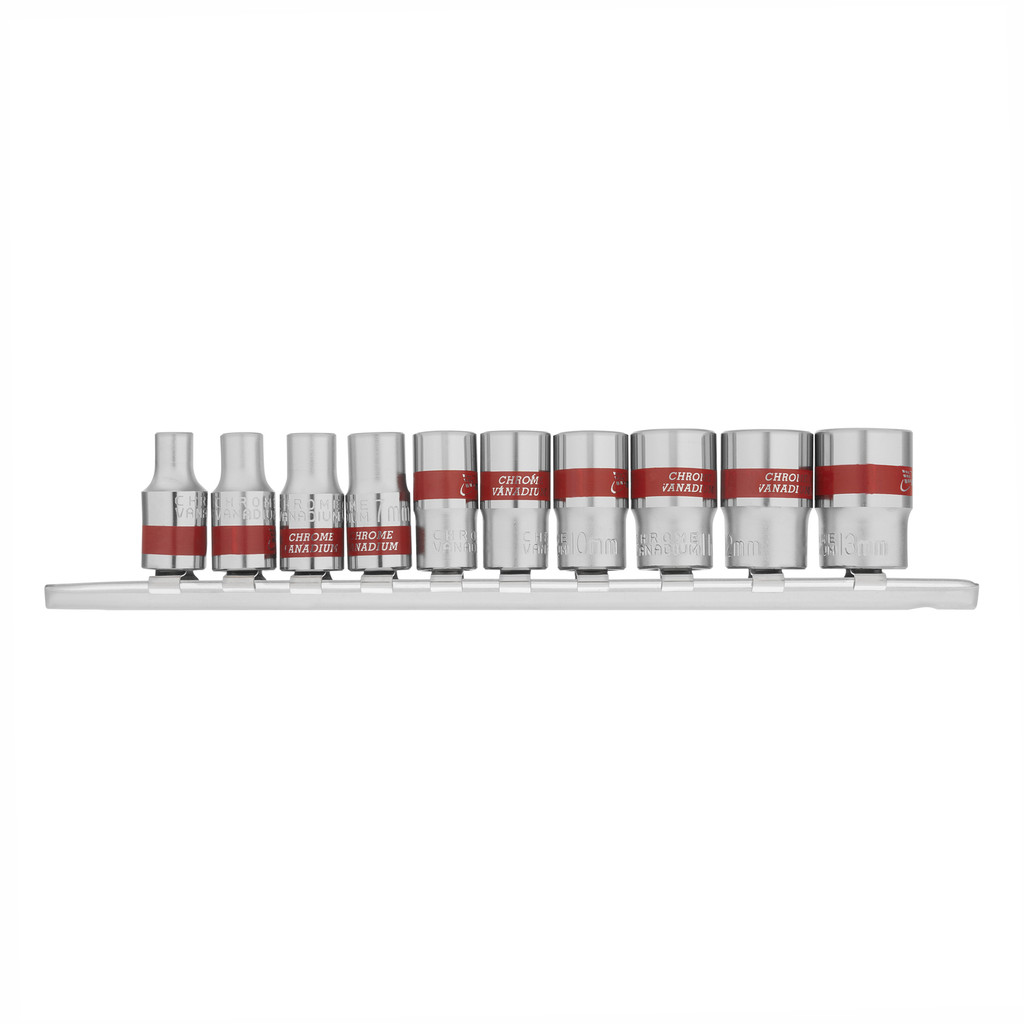 JOGO DE SOQUETE SEXTAVADO 1/4POL CRV 4-13MM 10PCS // MTX