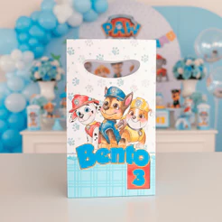 Sacolinhas Patrulha Canina Aquarela Azul - Lembrancinha Surpresa Festa Aniversário - PEGUE E MONTE