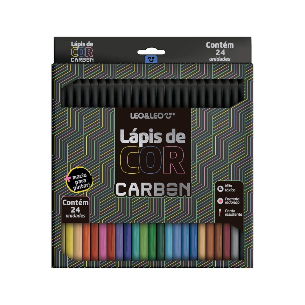 Lápis de Cor Carbon 24 Cores Redondo Leo&Leo Leonora - 4431 em Oferta na Shopee
