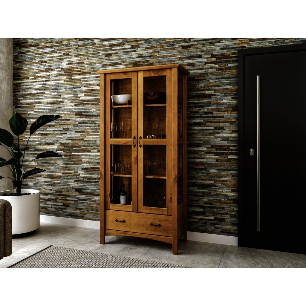 Cristaleira 2 Portas 4 Prateleiras 1 Gaveta Bella 93 em Oferta na Shopee