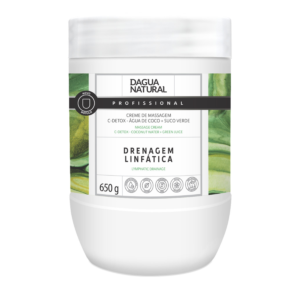 Creme de Massagem C-Detox 650g Dagua Natural - Drenagem Linfática Redutor Detox Corporal