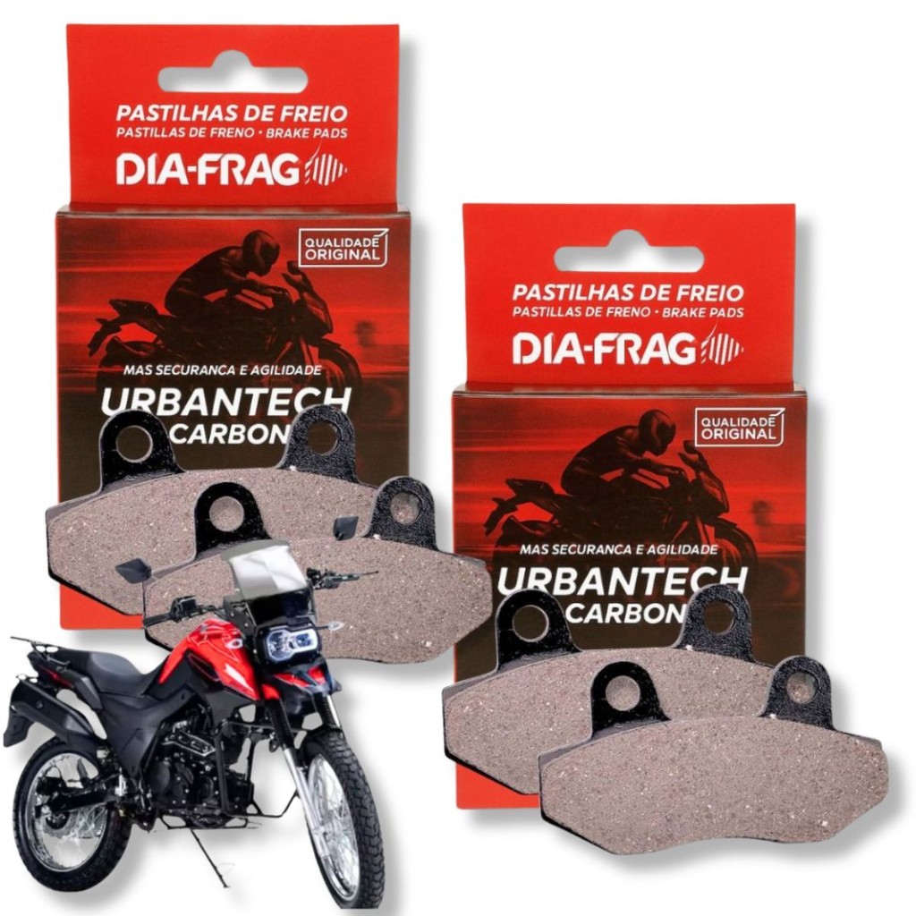 Kit Pastilhas de Freio P/ Shineray Shi 175 Carburada Diafrag em Oferta na Shopee