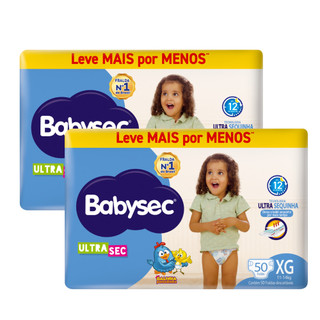 Kit 2x Fralda BabySec Ultrasec Hiper XG Galinha Pintadinha Leve Mais Pague Menos 50 Unidades
