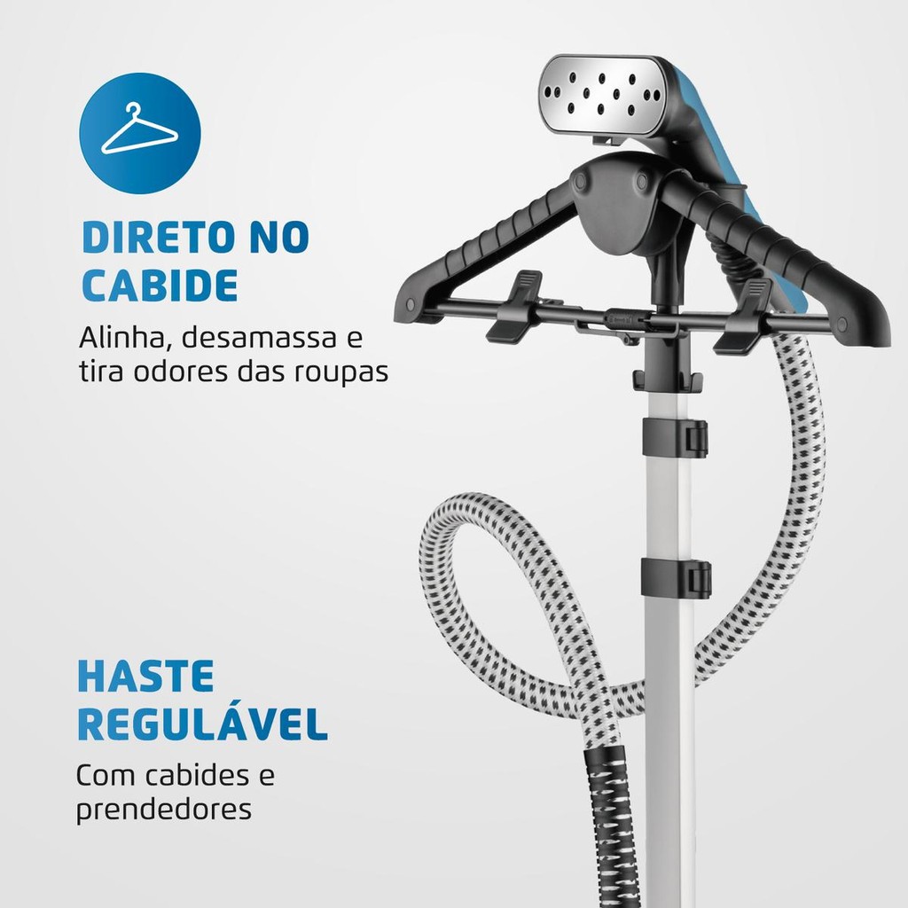 Passadeira a Vapor Vip Care Mondial Branco e Azul 1800W VP-07