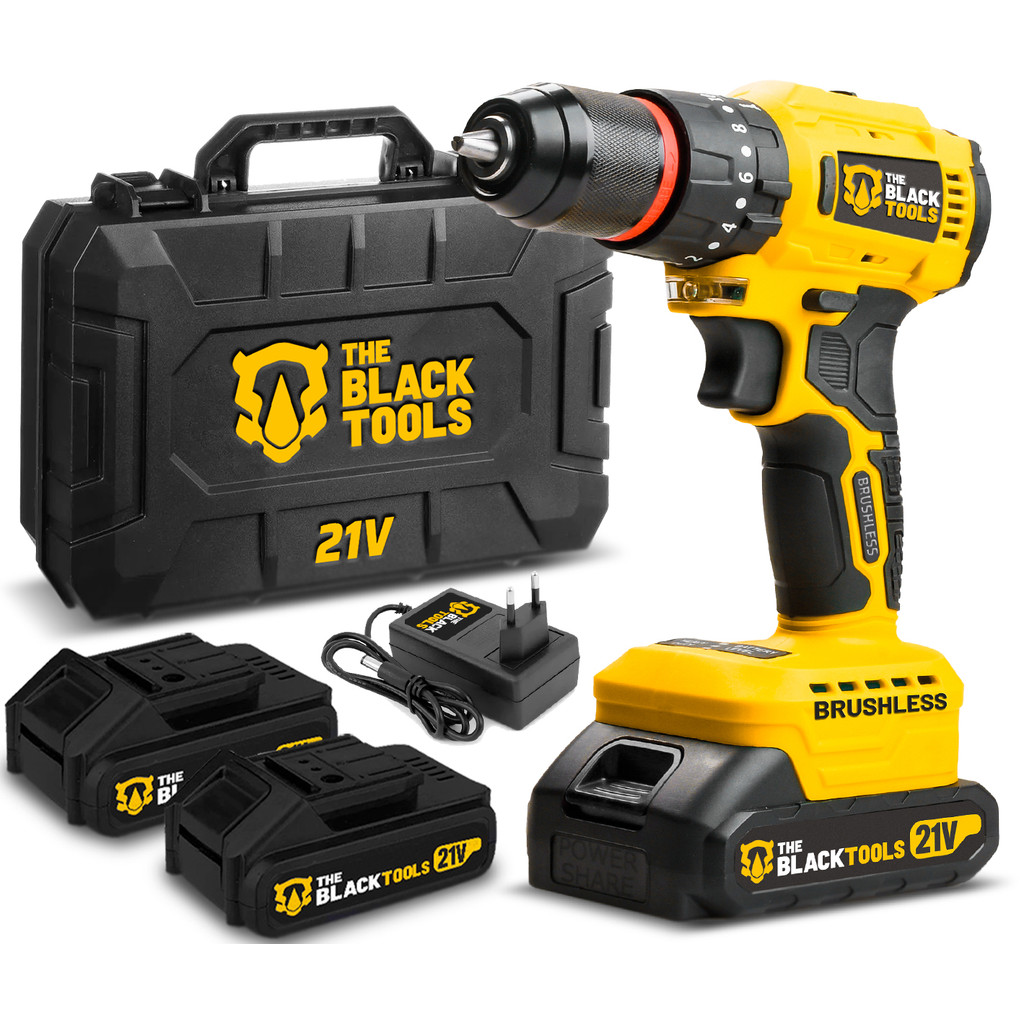 Furadeira E Parafusadeira De Impacto Brushless 2 Baterias 21v Tb-21b The Black Tools em Oferta na Shopee