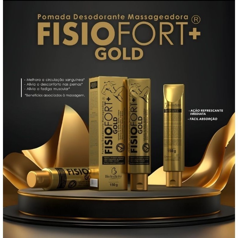 Kits Com 1 / 2 ou 3 Pomadas Massageadora Fisiofort+ Gold 150g - Bio Instinto