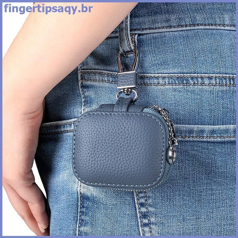 FINGE Letras Sacos De Fone De Ouvido Couro Genuíno Gravar Iniciais Saco De Armazenamento Com Chaveiro Personalizado Chav