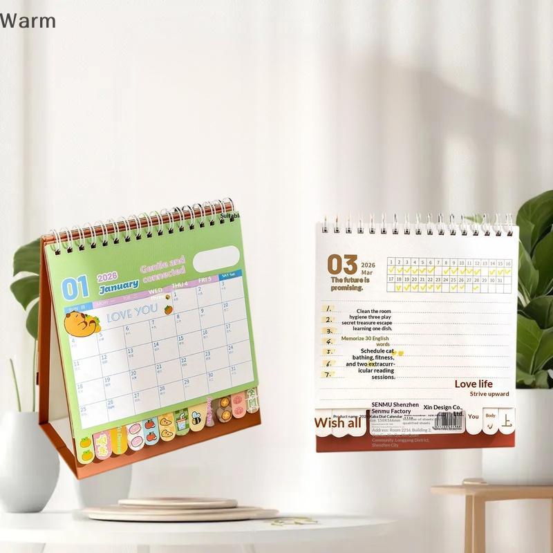 Bobina Portátil Quente 2026 Calendário De Mesa Capivara/Panda Decoração Mini Agenda Planejador Material Escolar De Escri