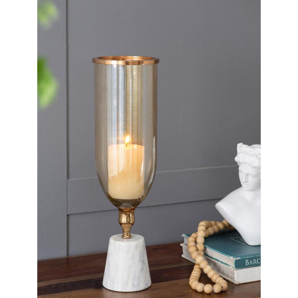 AB HOUSE índia luz importada luxo vidro manchado mármore castiçal lâmpada decoração sala de estar vaso entrada