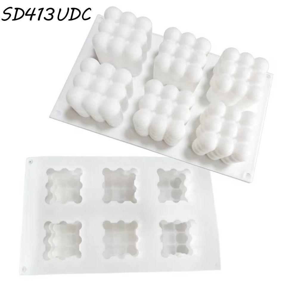 Molde De Vela De Silicone SD413UDC , Cubo De Bolha 3D Em Forma Grande , Antiaderente