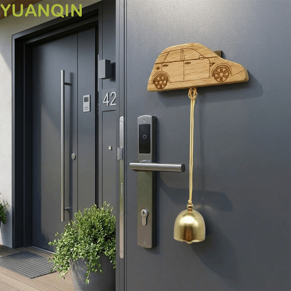 Campainha Suspensa De Cobre Com Montagem YUANQINZT , Decoração De Carrilhão De Alerta De Entrada De Base Natural De Text