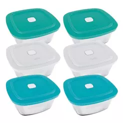 Tigela Marinex Facilita VAP 2L 4000727 com Tampa | Cores Sortidas - Embalagem com 6 Peças