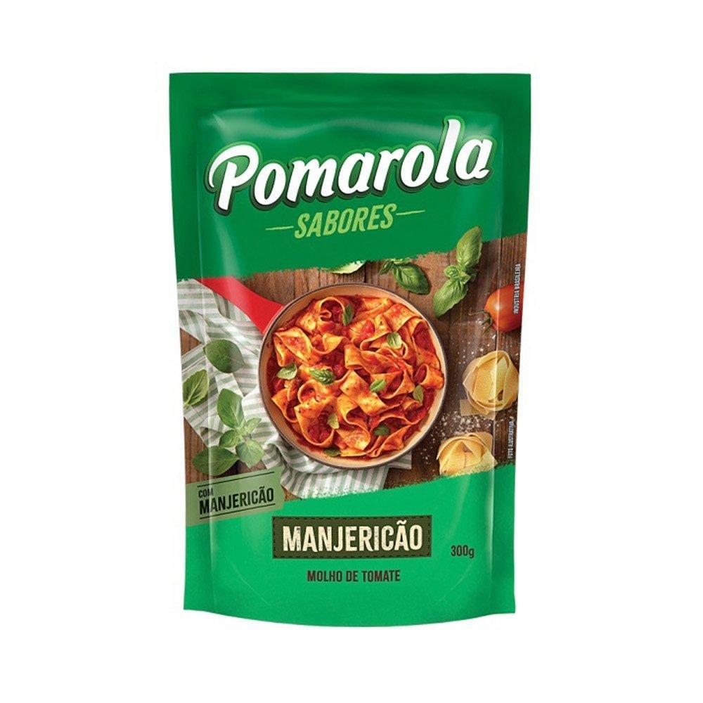 Molho de Tomate Pomarola Caseiro com Manjericão Sachê 300g Embalagem com 24 Unidades