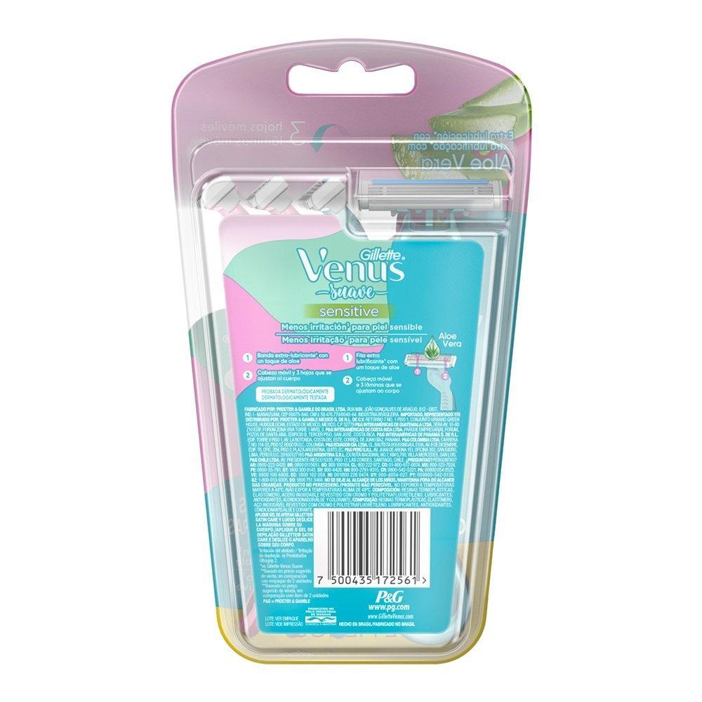 Aparelho de Depilação Gillette Venus Sensitive 3 - Embalagem com 4 Unidades