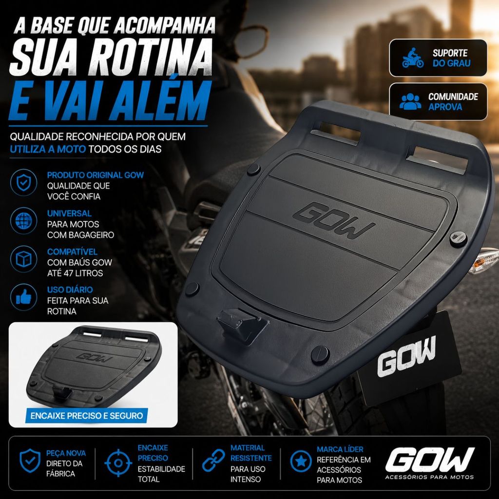 Base Para Baú Moto GOW G47 Universal
