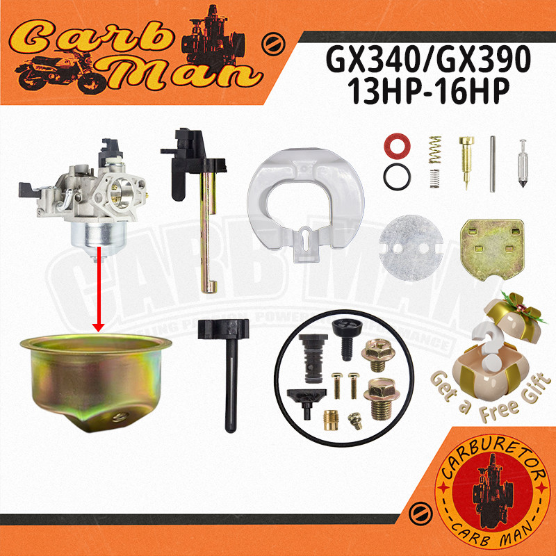 Kit de Reparo do Carburador para Motor a Gasolina Honda GX340 GX390 188F 13HP 16HP 4 Tempos para Cortador de Grama