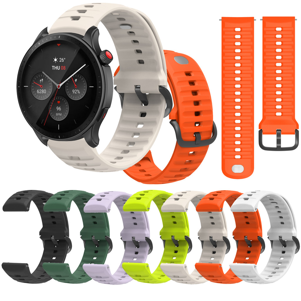 Pulseira De Silicone Wave Wattern Sport Watch Band Para Huami Amazfit Active max GTR4 Pro GTR 4 3 2 2e GTR3 Bip6 Bip 5 6