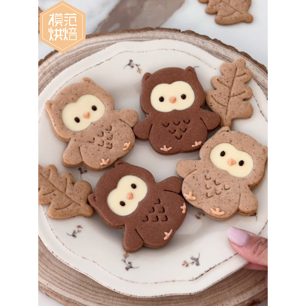 Bonito coruja oco recheio molde de biscoito manteiga biscoito Fondant geada açúcar doméstico diy molde de cozimento