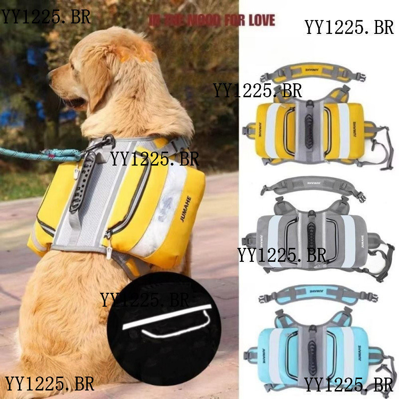 BLUEVELVET1 Bolsa Para Lanche Cães , Mochila Ajustável Treinamento De Com Bolso Lateral , Alforje Arnês Pacote Duplo