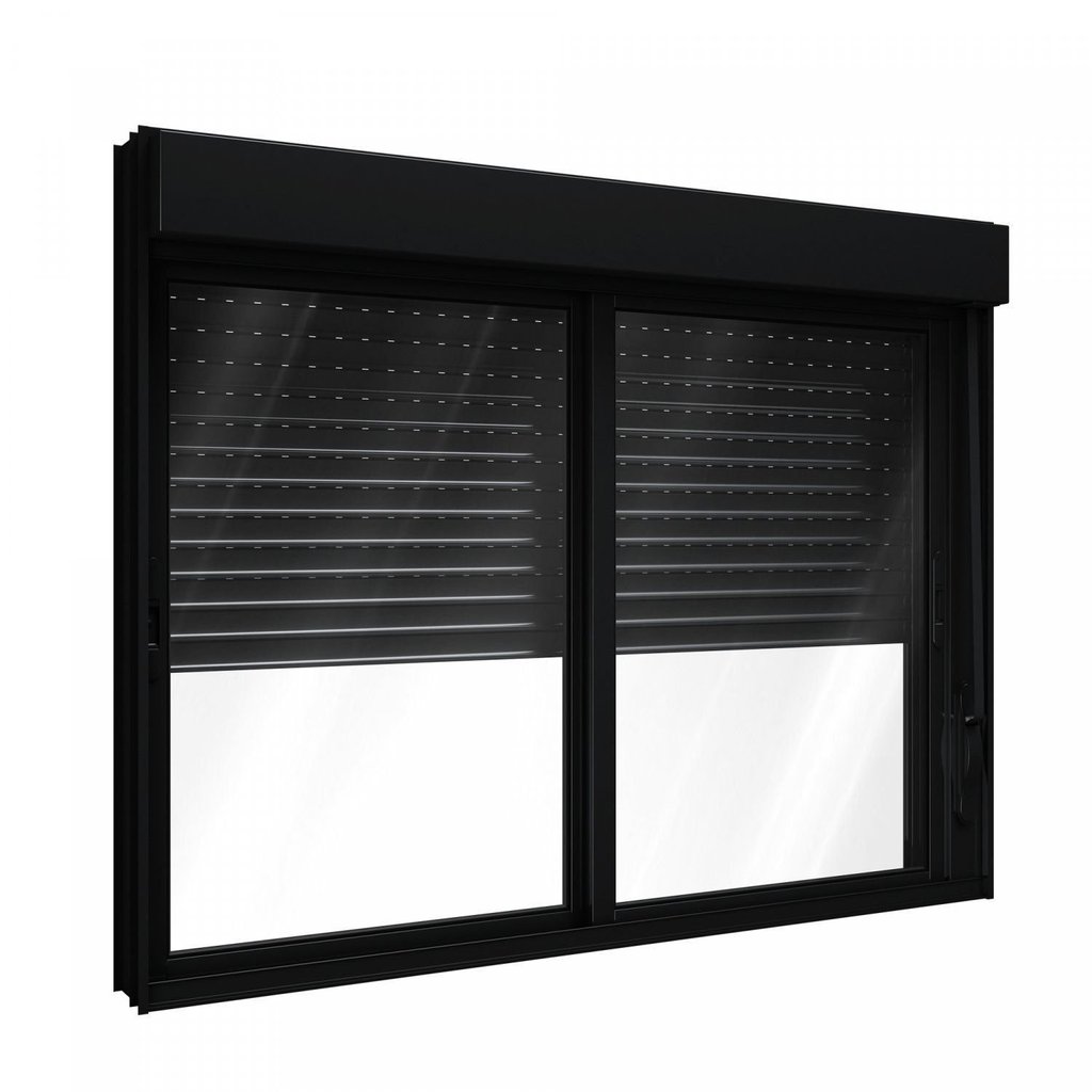 Janela Veneziana 120x150cm com Persiana Black Out Integrada Alumínio Preto Lucasa Alumínio 120cm x 150cm