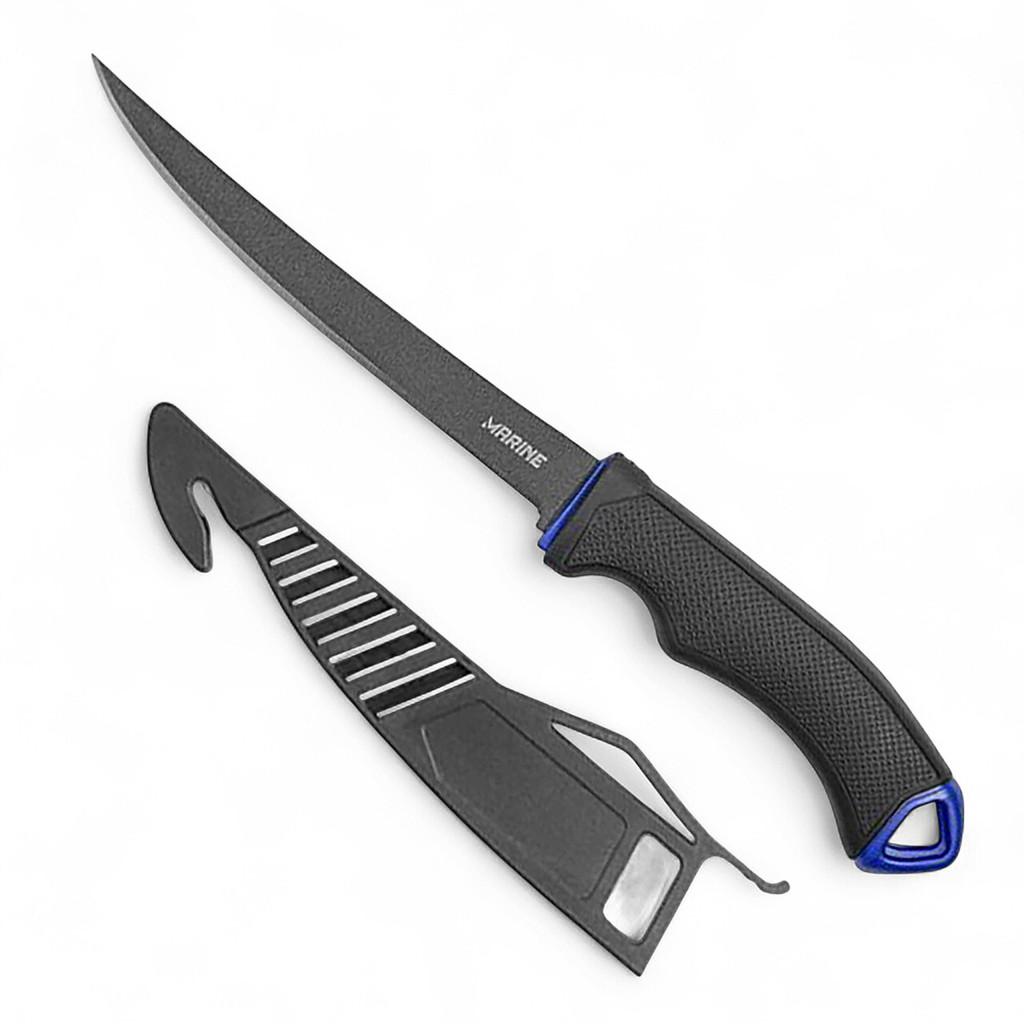 Faca Fileteira Marine 6 Pol Sushi Inox Teflon Bainha Afiador