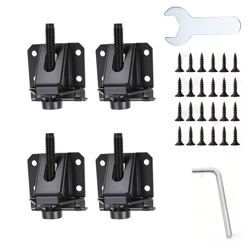 Pé Nivelador Metal Reforçado Para Móveis Com Placa Ajustável Pés Puff Acessórios Com Chave de Fenda